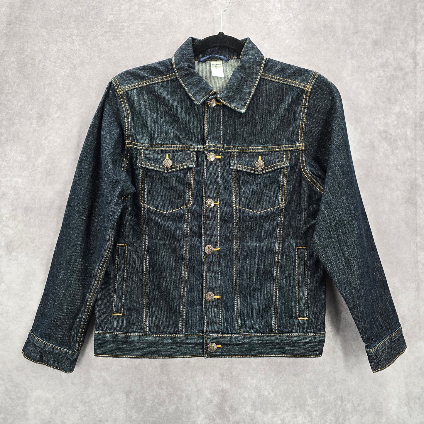 OshKosh B'gosh Blue Denim Cotton Span Button Jeans Jacket VTG Unisex Large L