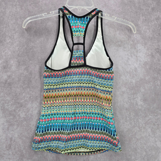 N by Next Blue Print Racerback Padded Swimwear Tankini Tank Top Small 32 B/C