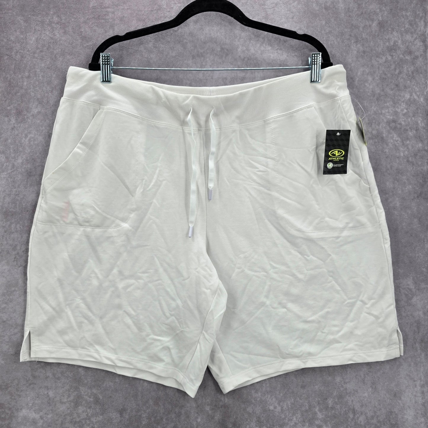 Athletic Works White Running Casual Beach Sports Active Pants Shorts Plus XXL 2X