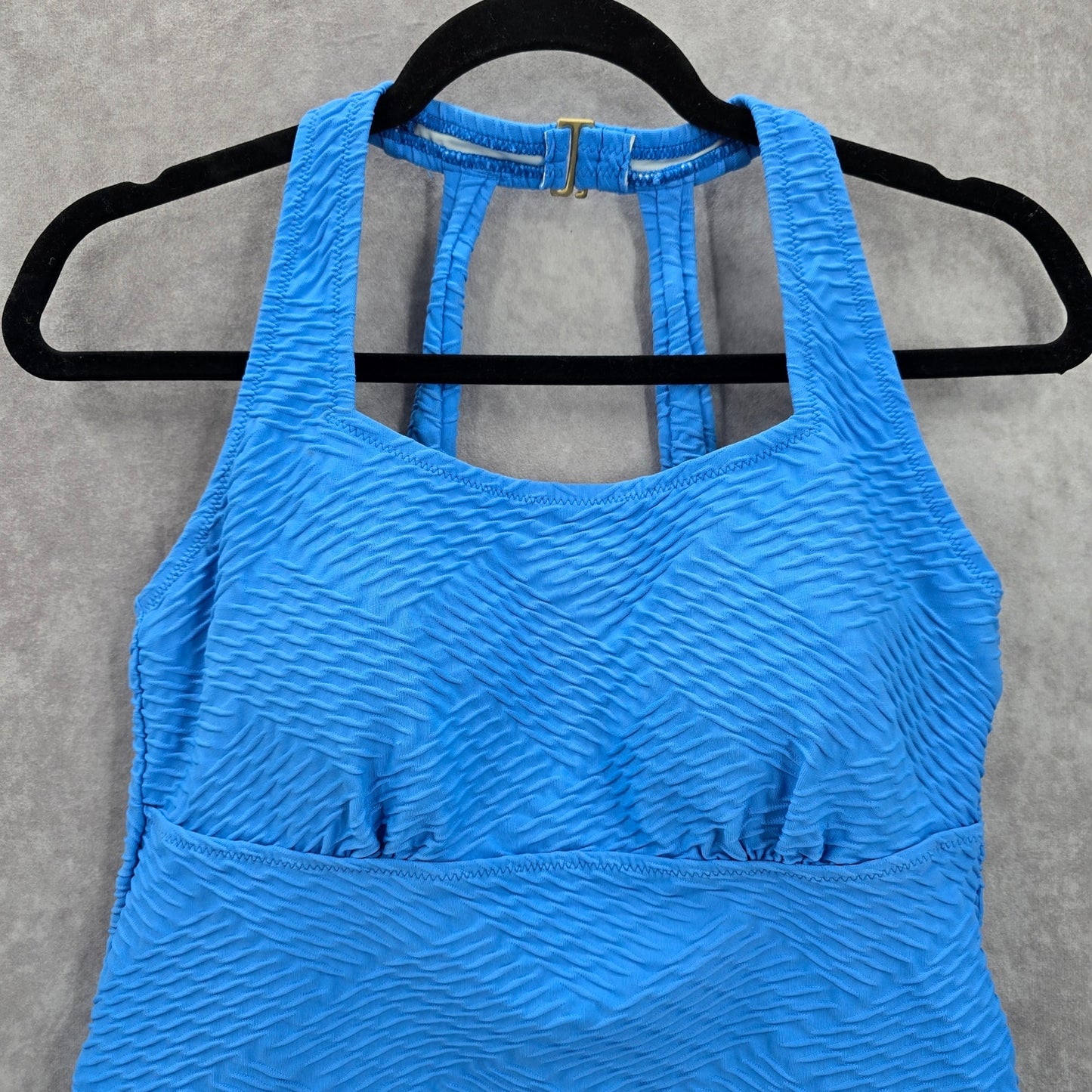 Lands' End Blue Racerback Padded Swimwear Tankini Top S Small 6