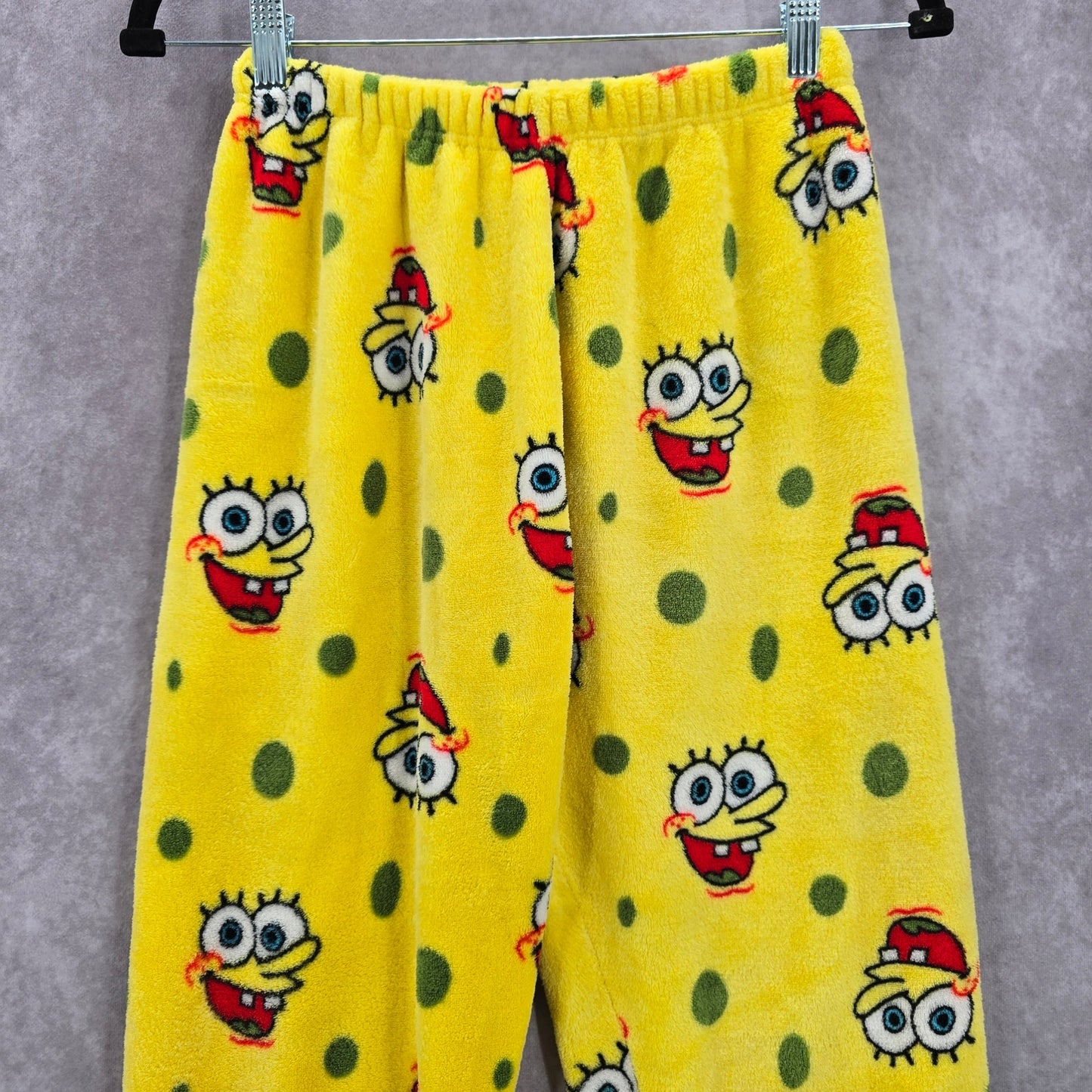 Yellow Spongebob Face Funky Fleece Sleep Bottoms Pajama Pants M Medium