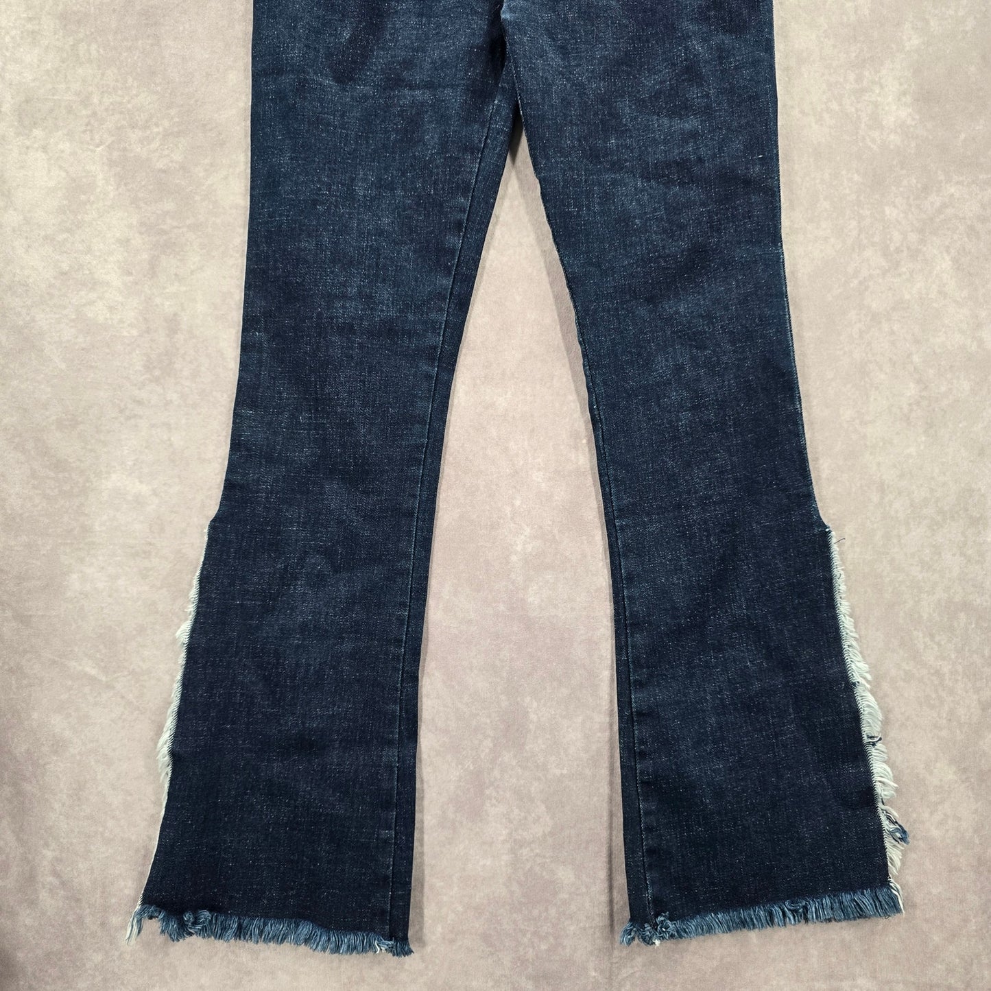 G&Z Apparel Blue Flare Fringe Western Button Vintage Jeans Pants Bottoms 32