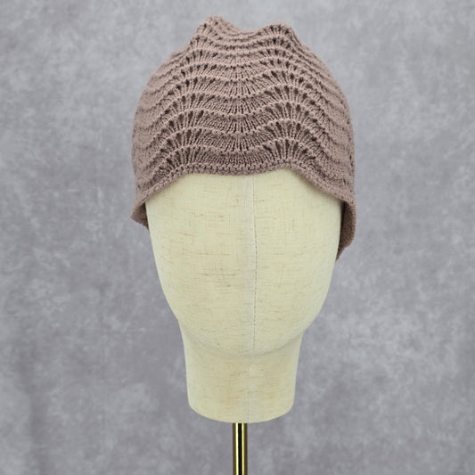 Burton Brown Tan Vintage Y2K Crochet Festival Bucket Knit Beanie Hat