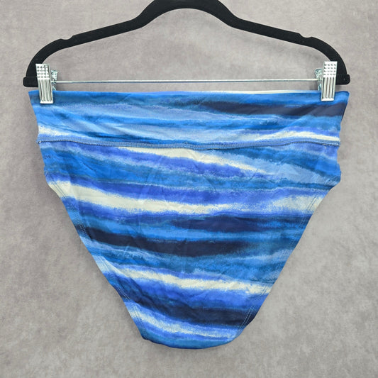 Tommy Bahamas Blue Stripe Bikini Bottoms Swimwear Medium