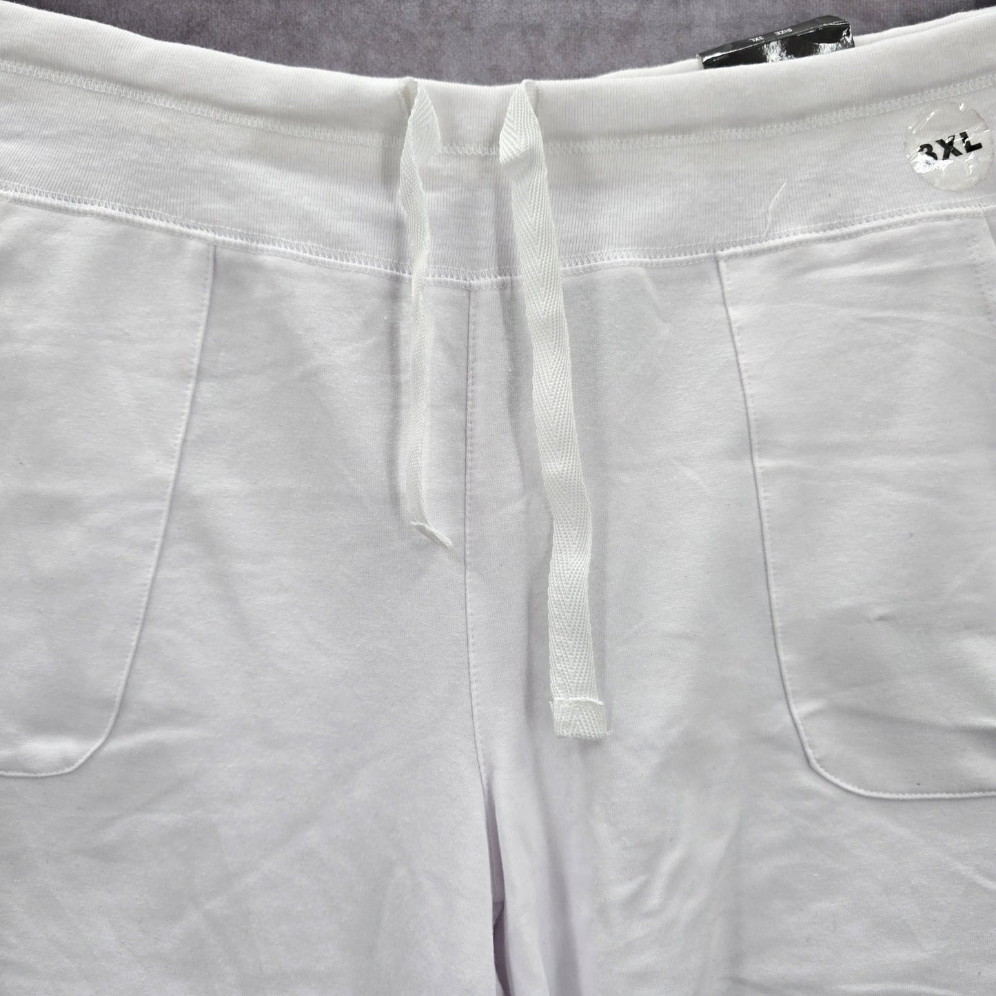 Dodo White Active Sports Jogging Cotton Pullon Pants Shorts Plus 3XL