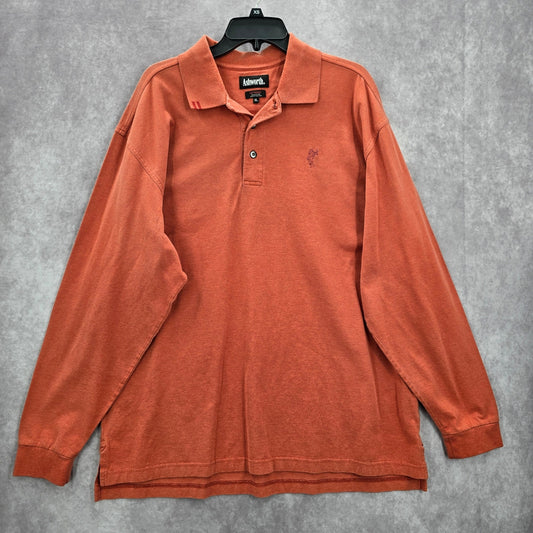 Ashworth EzTech Orange Long Sleeve Polo Cotton Pullover Sweater XL Extra Large