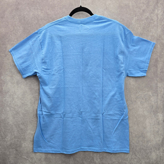 Believe in Yourself Blue Boho Leaf Handmade Red Cotton Tshirt Large