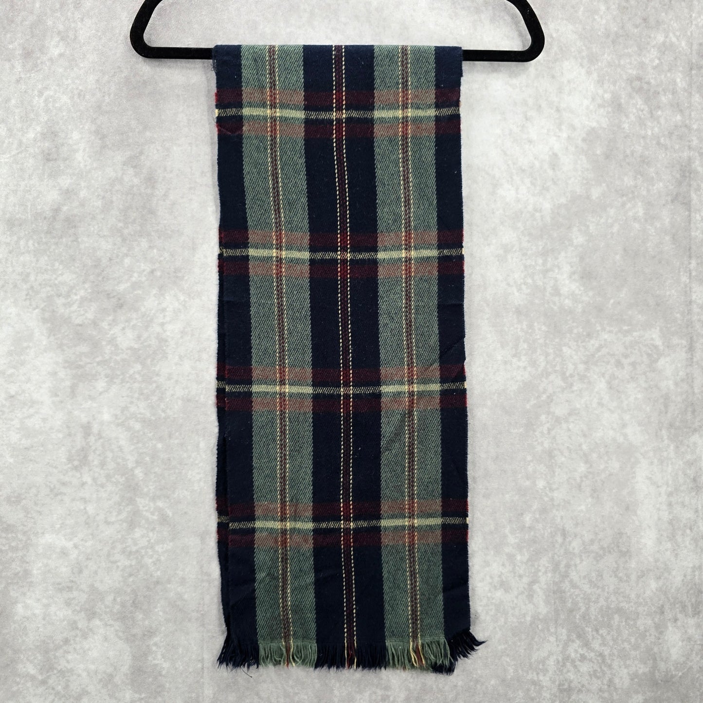 Blue Green Plaid Tartan Fringe Wrap Long Shawl Unisex Scarves Scarf