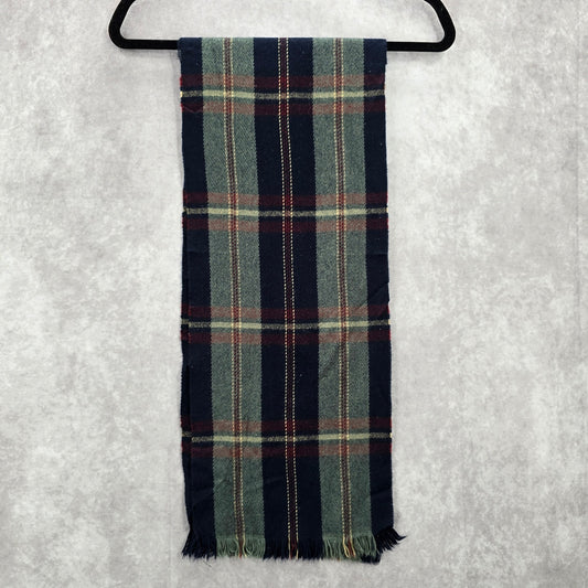 Blue Green Plaid Tartan Fringe Wrap Long Shawl Unisex Scarves Scarf