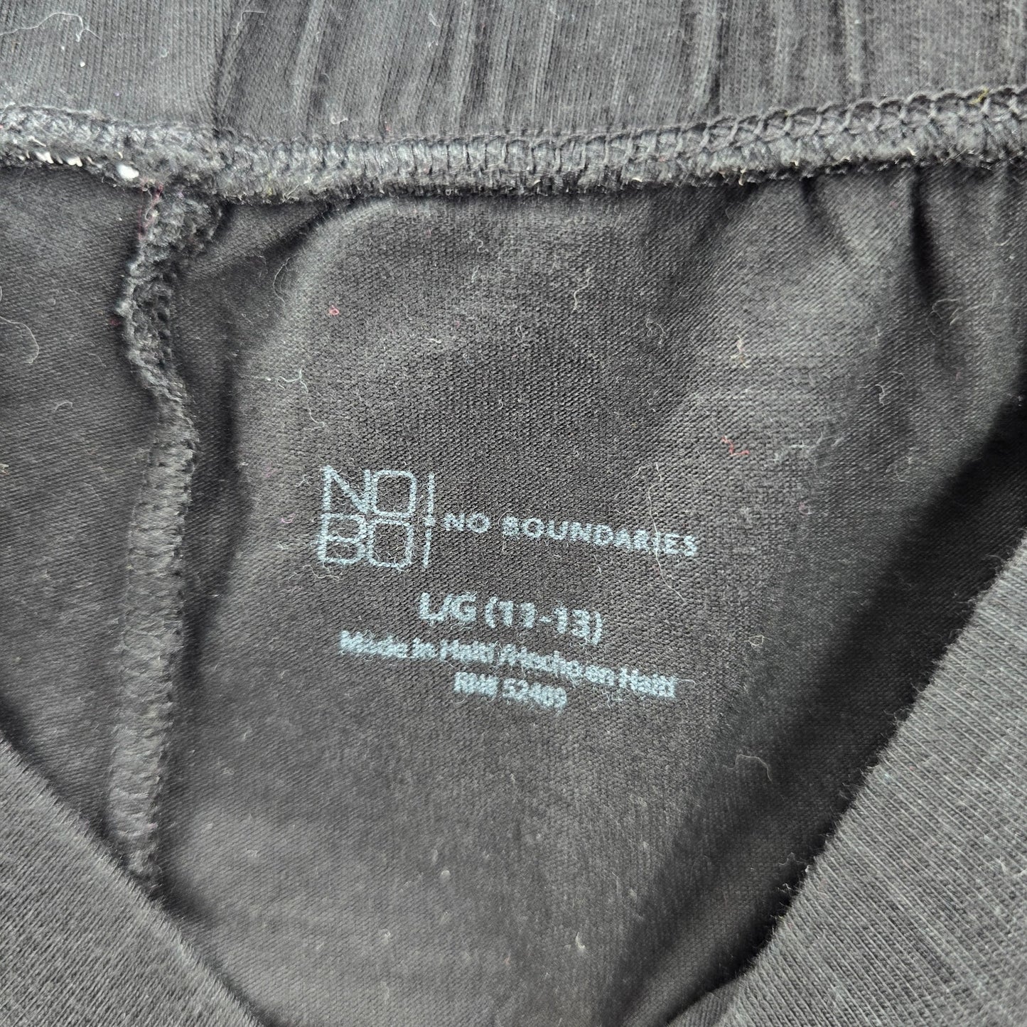 No Boundaries Black Crop Cotton Capri Stretch Pants Bottoms Leggings L Large