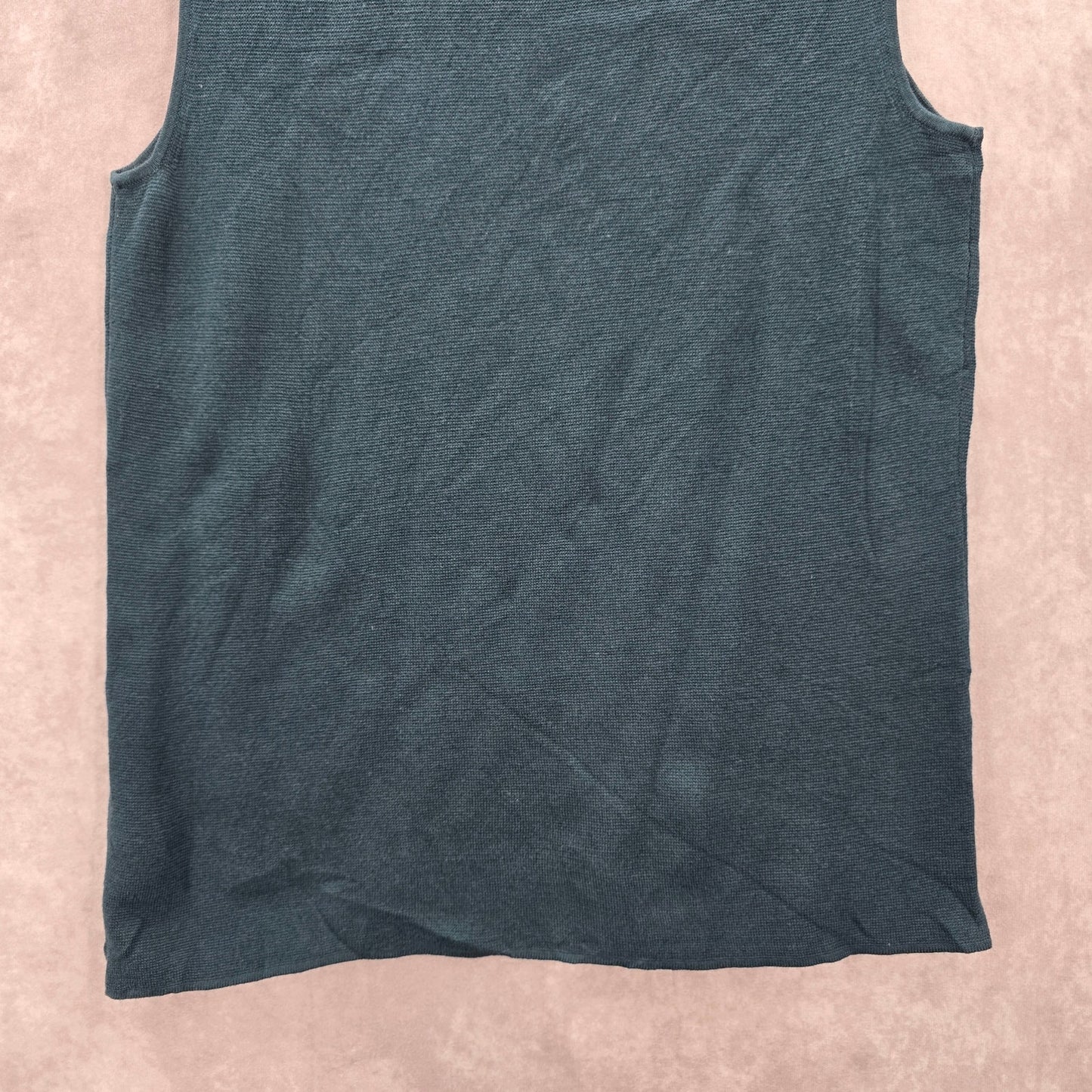 Talbots Green Sleeveless Vest Cotton Modal Preppy Sweater Top M Medium