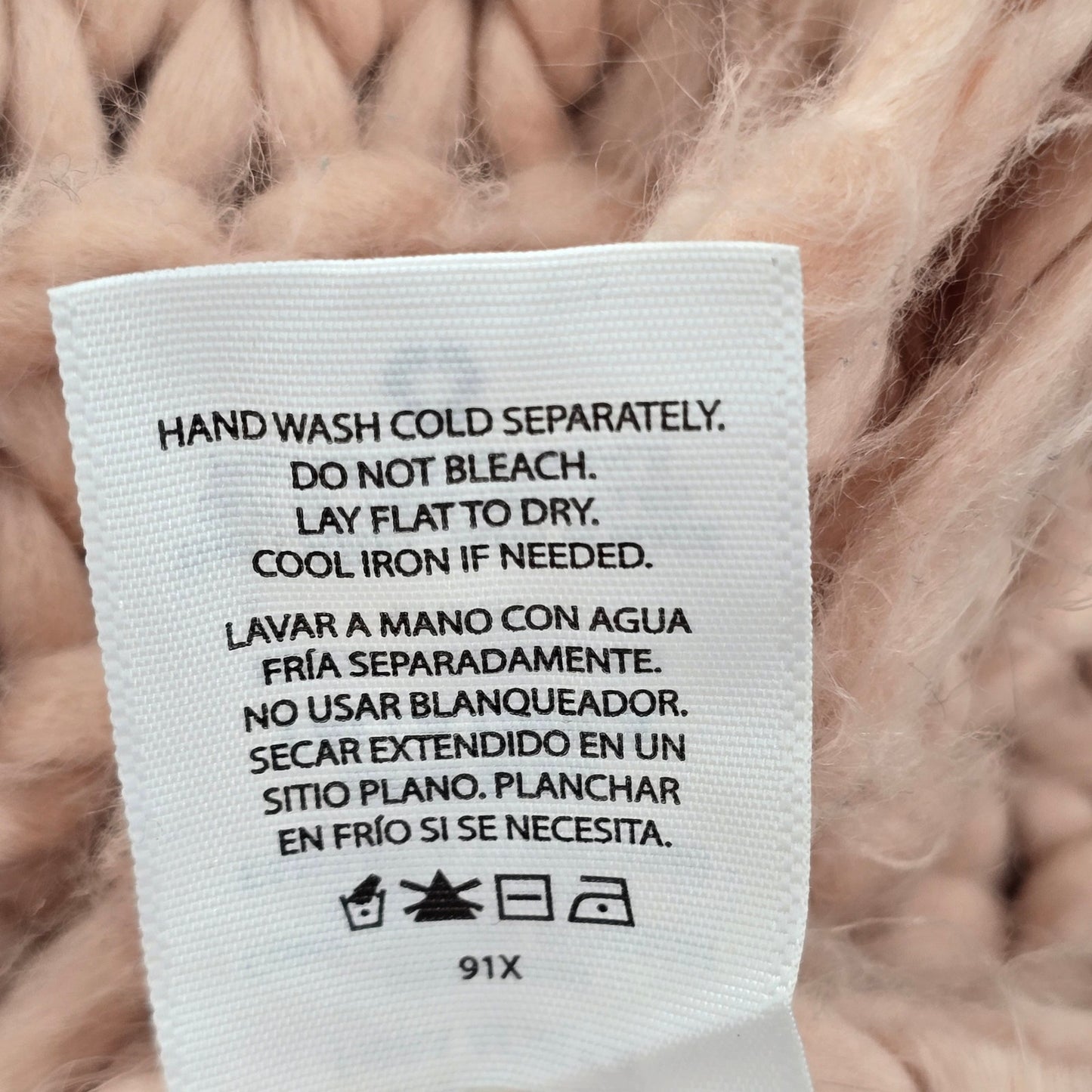 Pink Chunky Fringe Cable Knit Weave Long Scarves Wrap Scarf