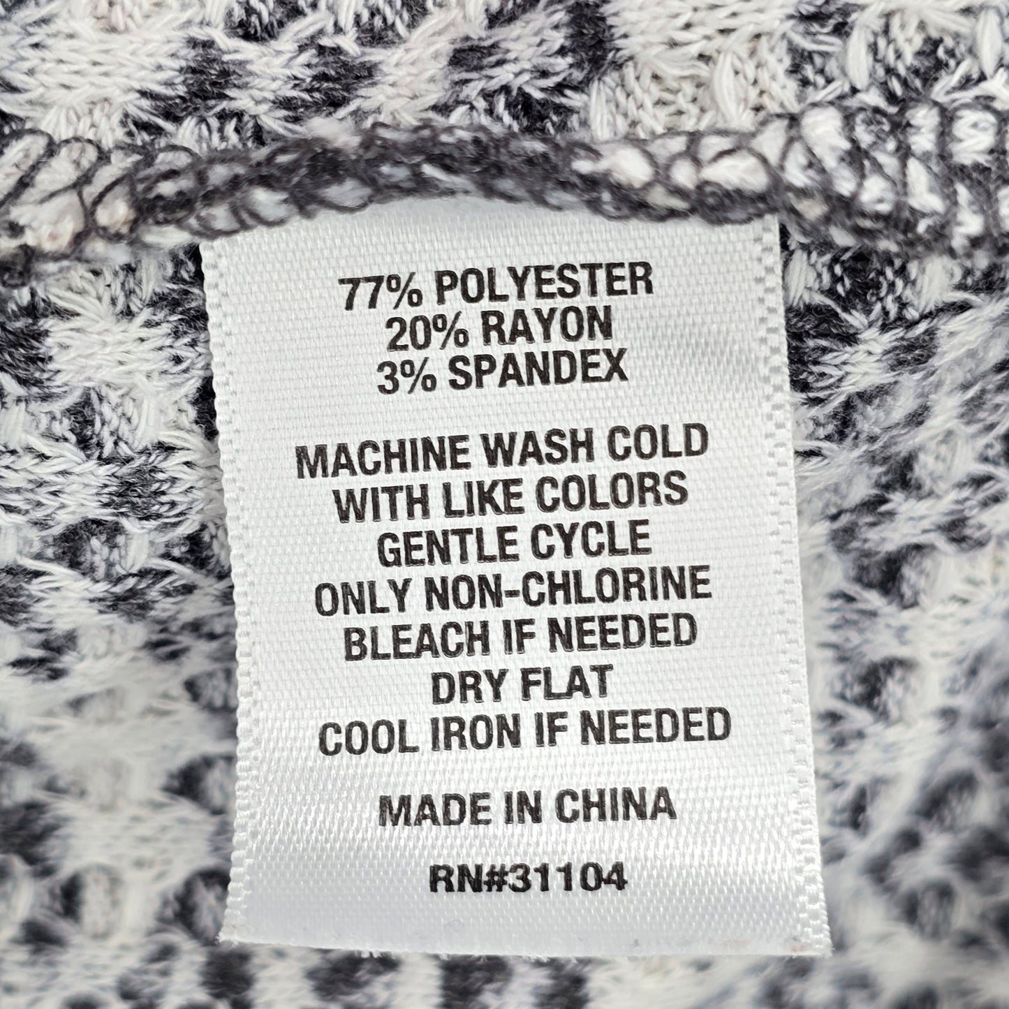 New Directions Gray Print Long Sleeve Y2K Western Fairy Sweater Top Medium