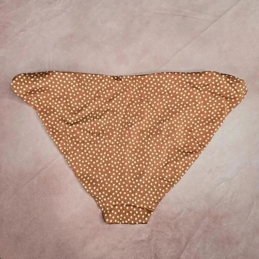 H&M Orange White Polka Dot Bikini Bottom Swimwear Size Large 12