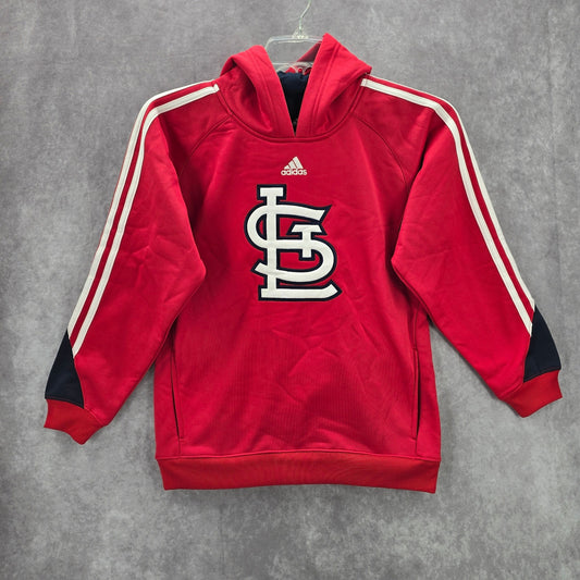 Adidas Red Blue St Louis Pullover Sweater Boys Youth Junior Hoodie Medium 10/12