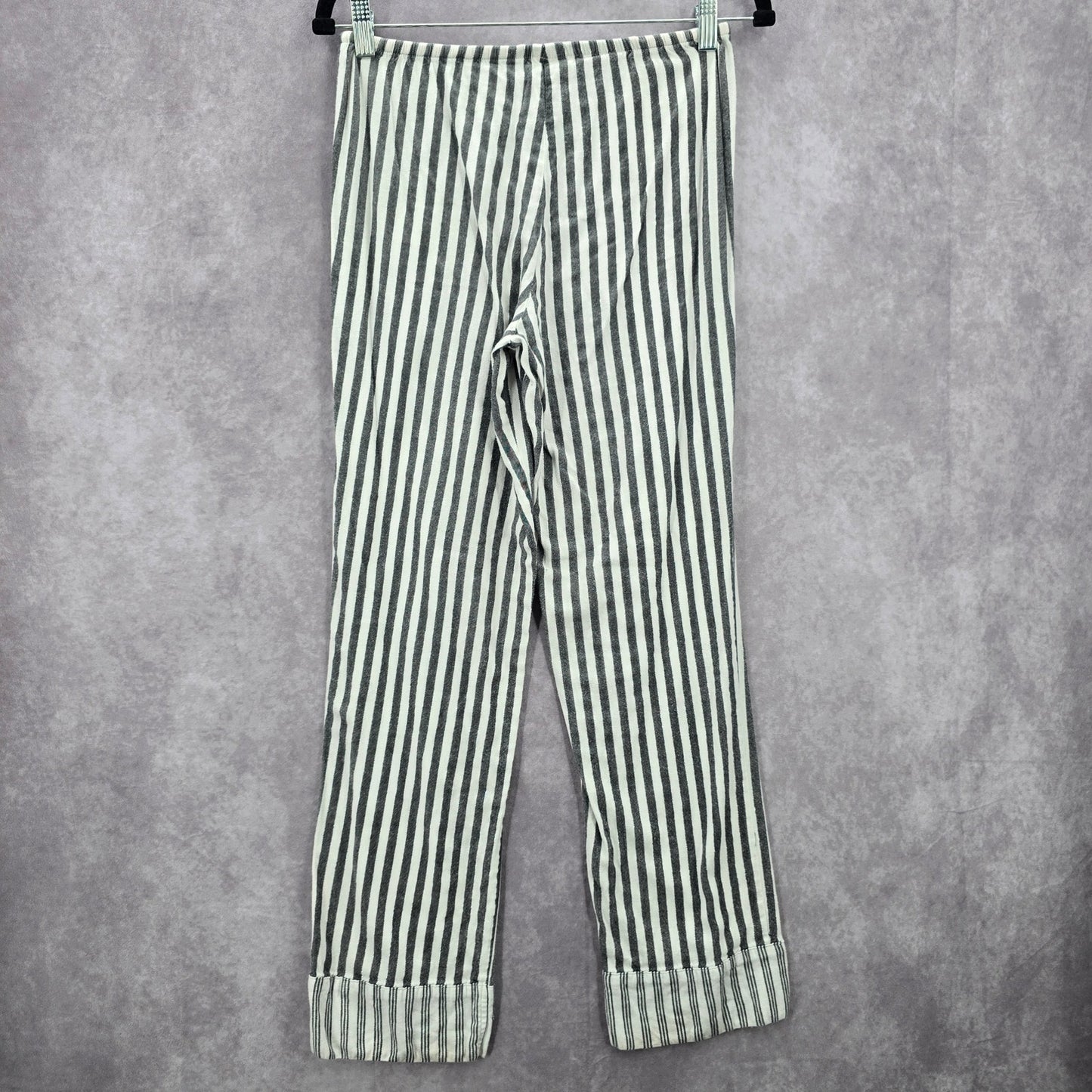 Victoria Secrets Gray White Striped Top Pant Pajama Set Extra Small XS