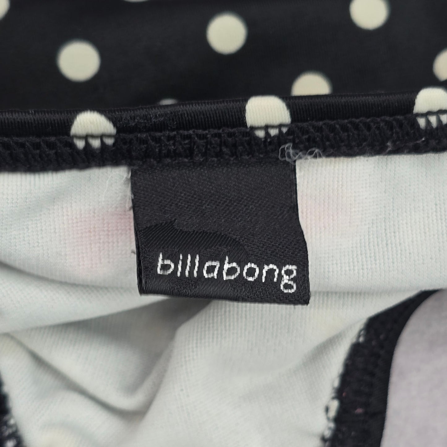 Billabong Black White Polka Dot Tie Bikini Bottom Swimwear Medium