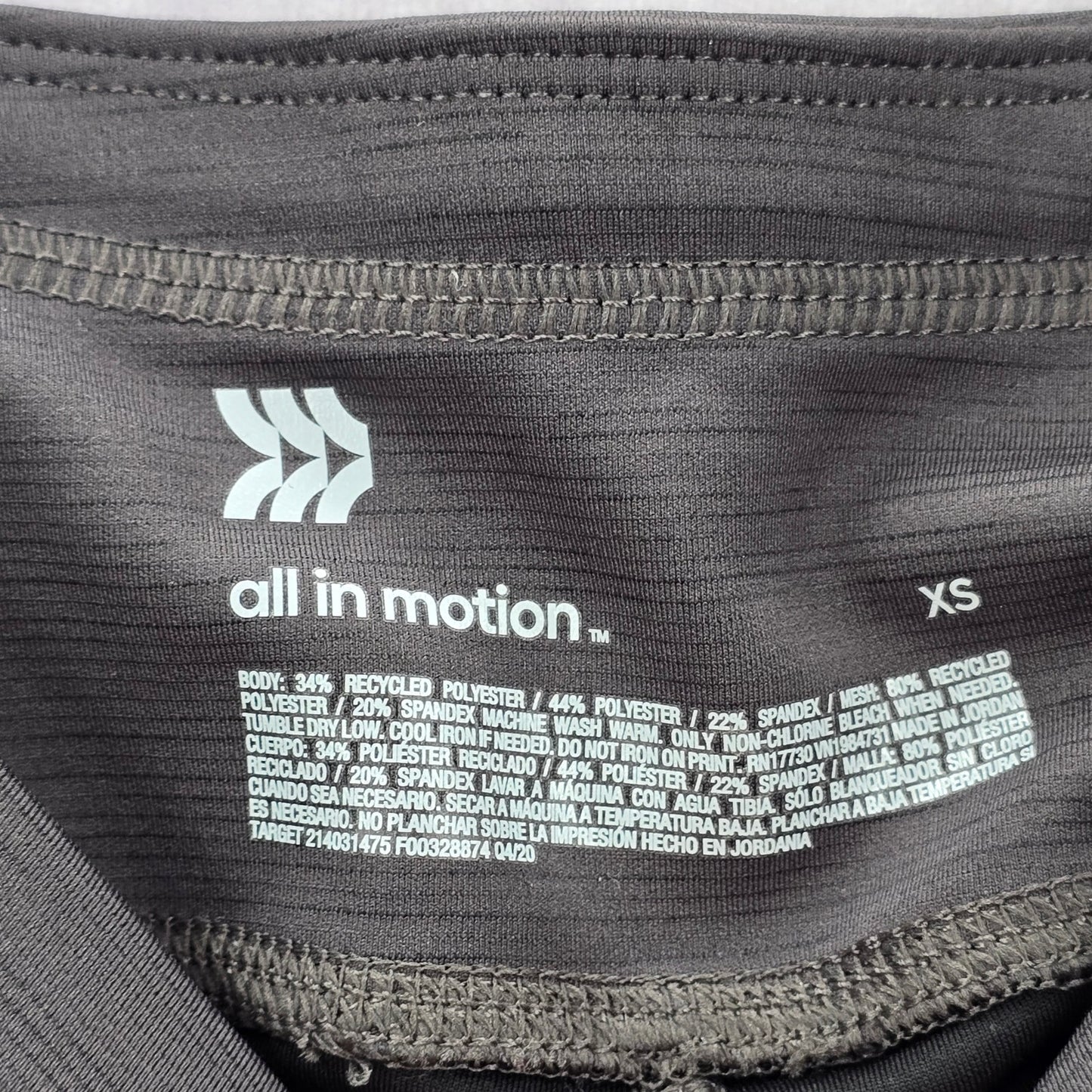 All In Motion Gray High Rise Cargo Activewear Quick Dry Legging Extra Small XS