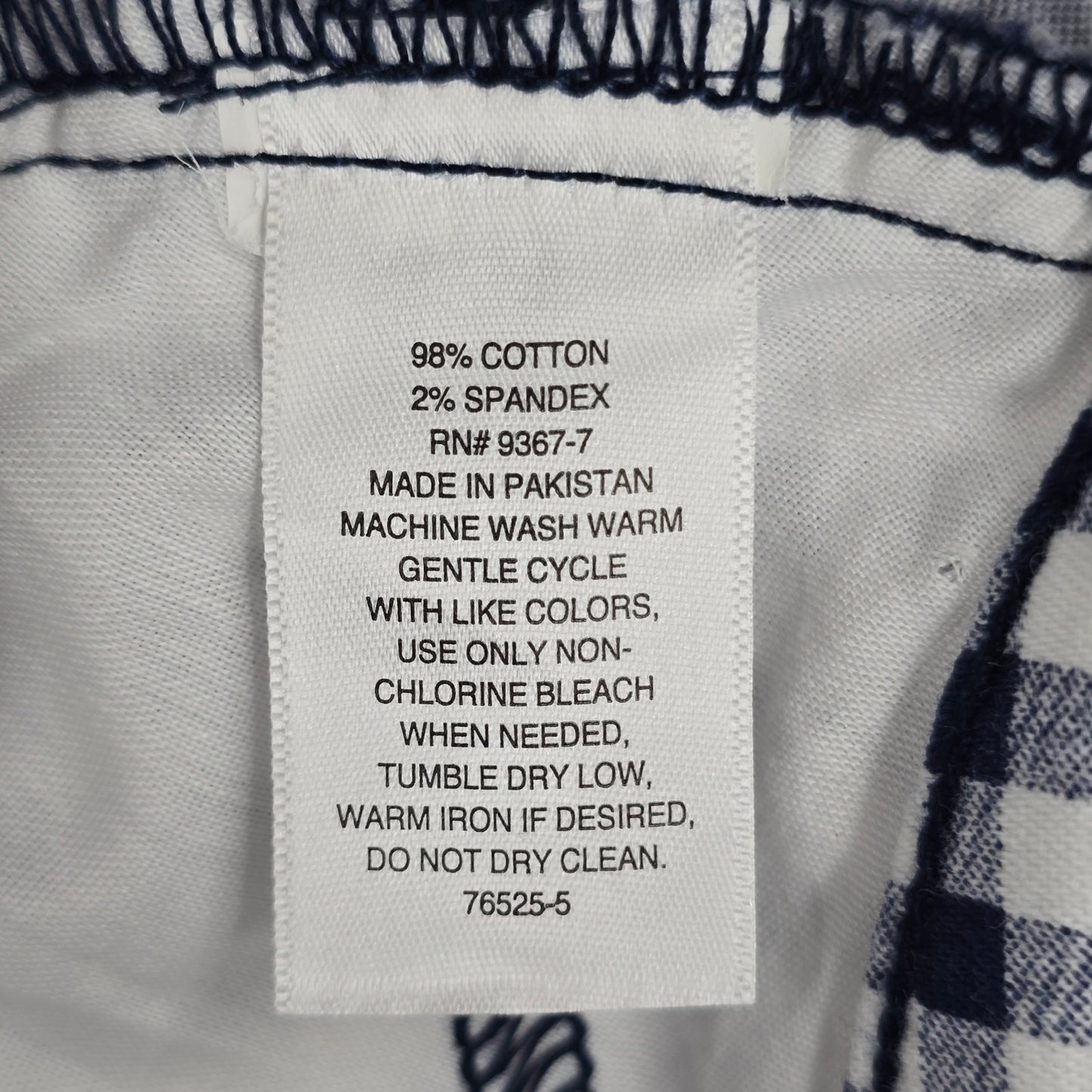 St Johns Bay Blue Plaid Stripe Chino Bermuda Preppy Pants Shorts Cotton 14