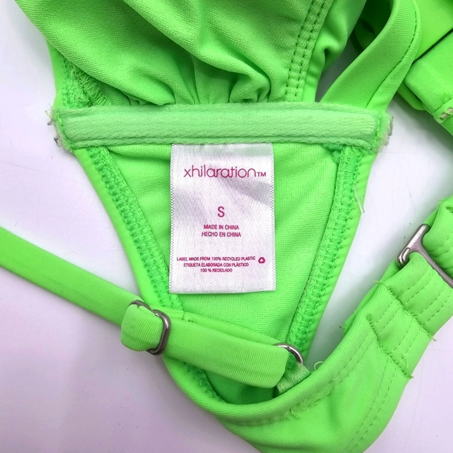 Xhilaration Green Snap Clip Padded Adjustable Strap Bikini Top Swimwear Small