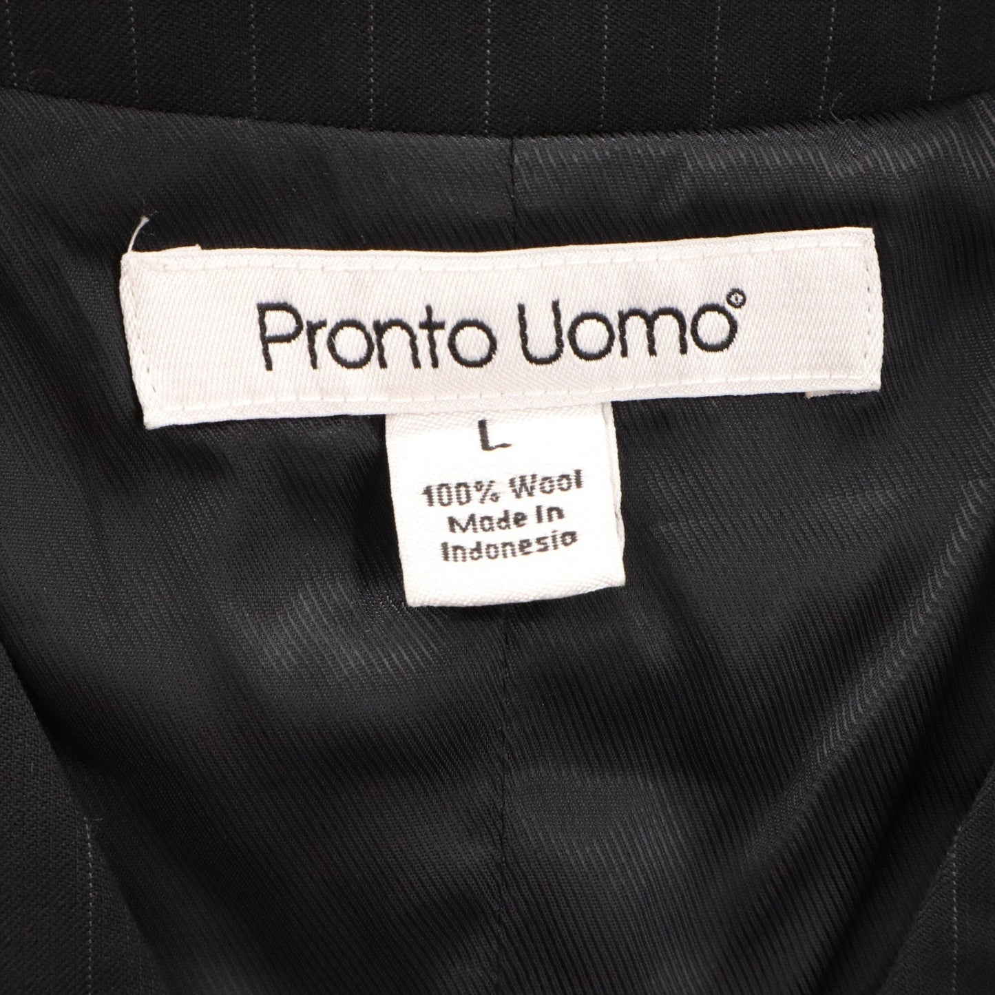 Pronto Uomo Black 5 Button Stripe Point Waistcoat Tuxedo Suit Vest Large 42R