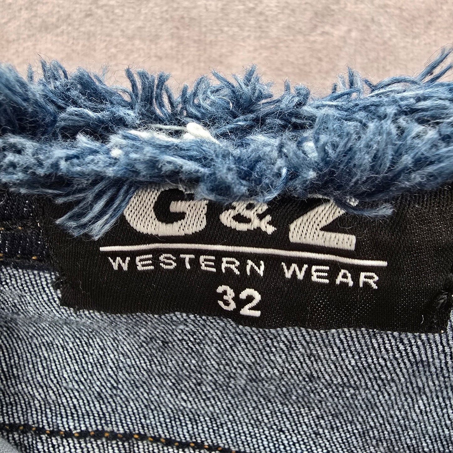 G&Z Apparel Blue Flare Fringe Western Button Vintage Jeans Pants Bottoms 32