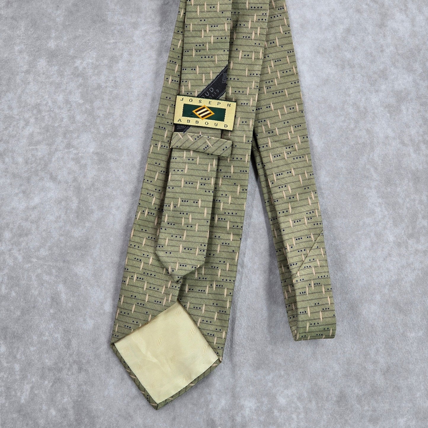 Joseph Abboud Green Geometric Stripe Executive Corporate Dot Men's Neck Tie