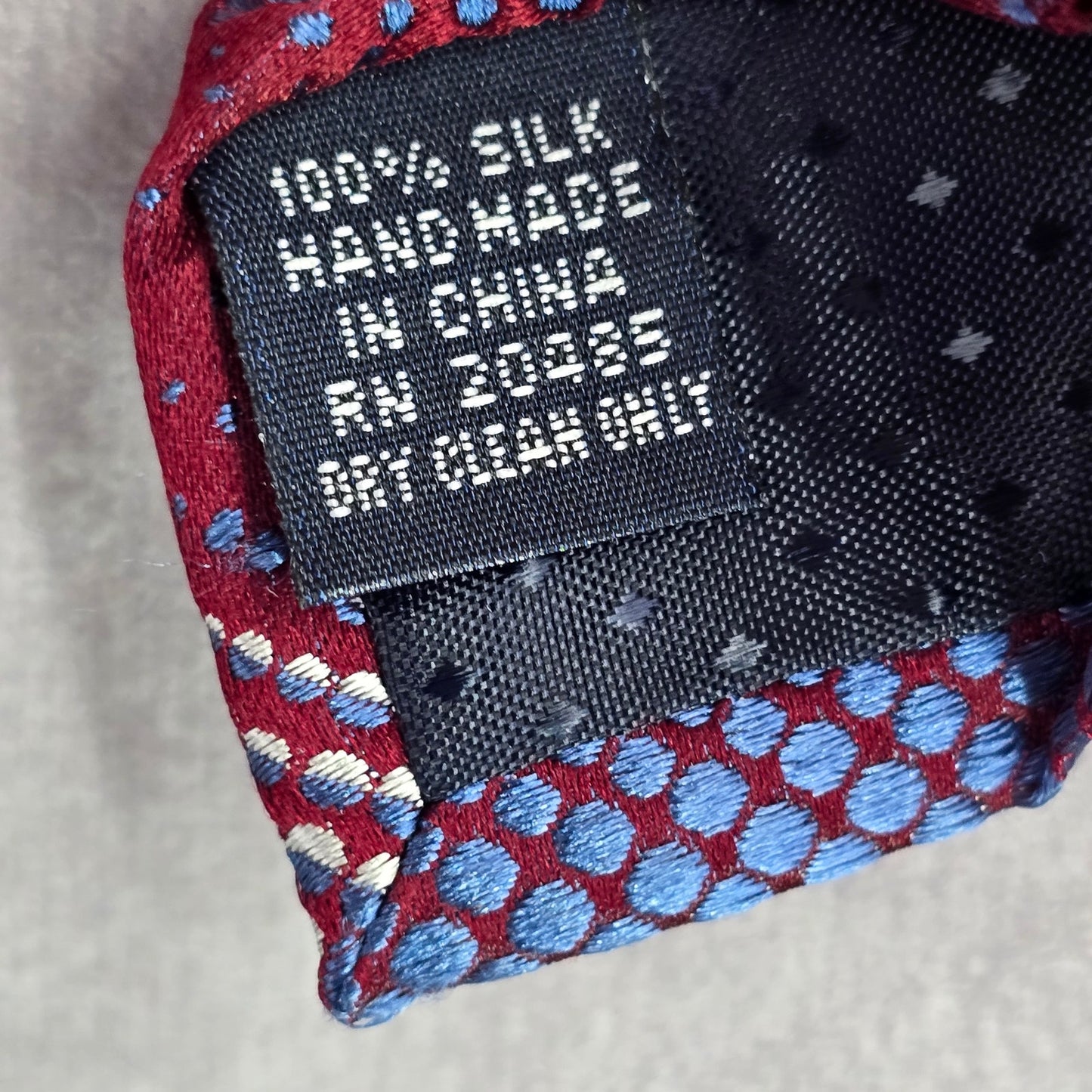Stafford Essentials Burgundy Stripe Dot 100% Silk Executive Men's Neck Tie