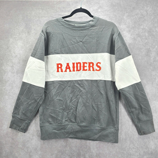 Fan Cloth Gray White Team Sweatshirt Sweater Pullover Raiders Medium