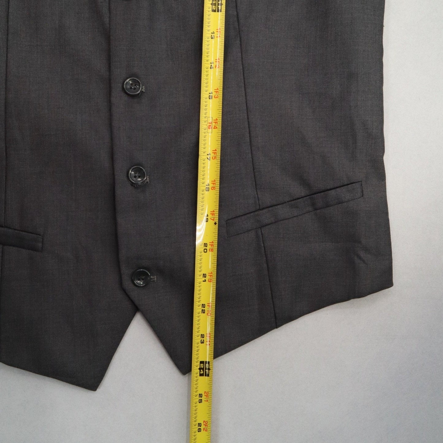 Gray 4 Button Point Welt Pocket Waistcoat Preppy Formal Tuxedo Suit Vest S 38R