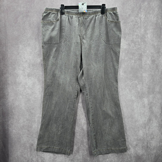 136. Just My Size Gray Elastic Jeans Boot Leg Denim Pants Plus 3X 22W/24W
