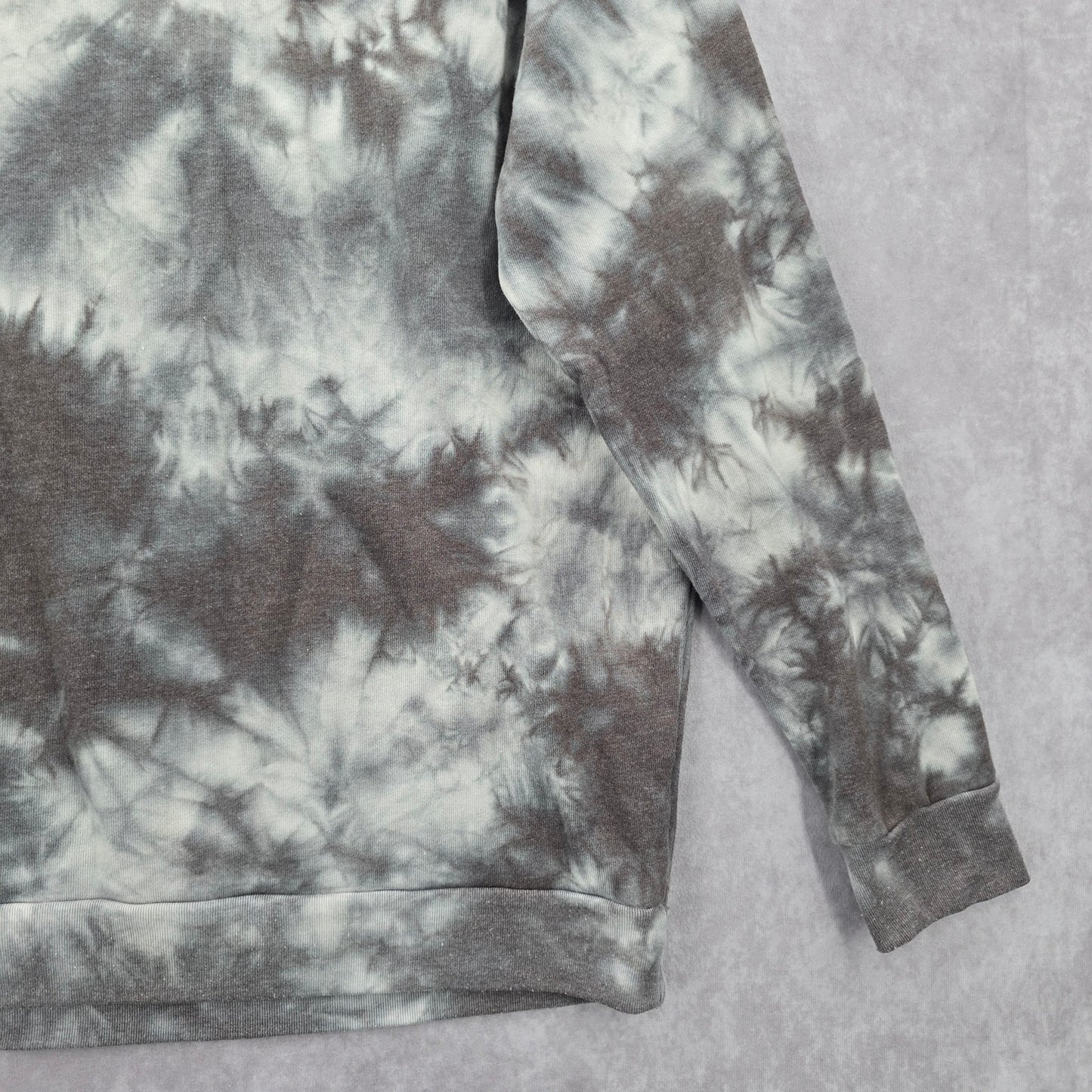 Modern Canvas Gray Tie Dye Long Sleeve Cotton Sweater Cardigan Top Medium