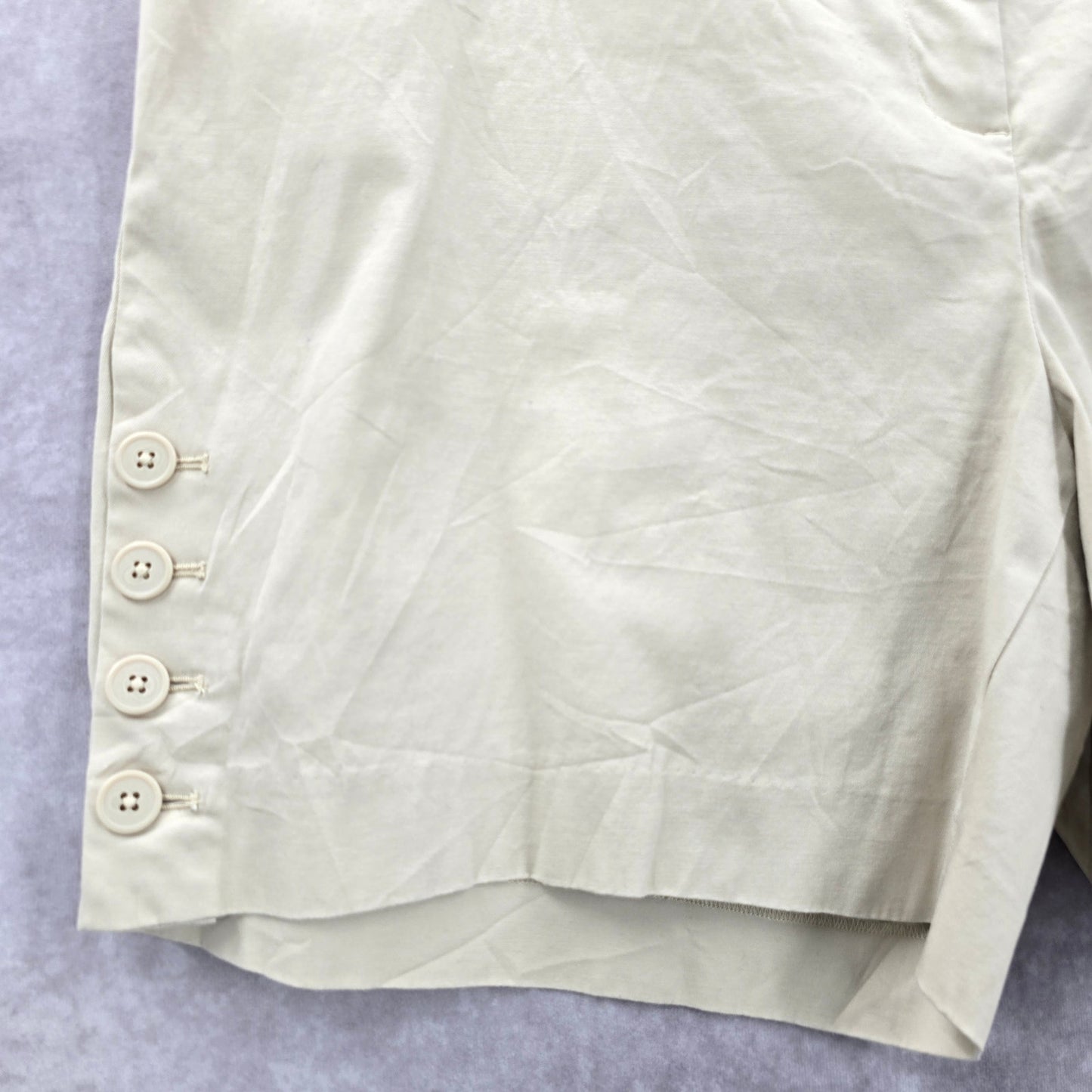 Talbots Tan Cotton Button Summer Nautical Preppy Shorts Bottoms Pants Plus 20W