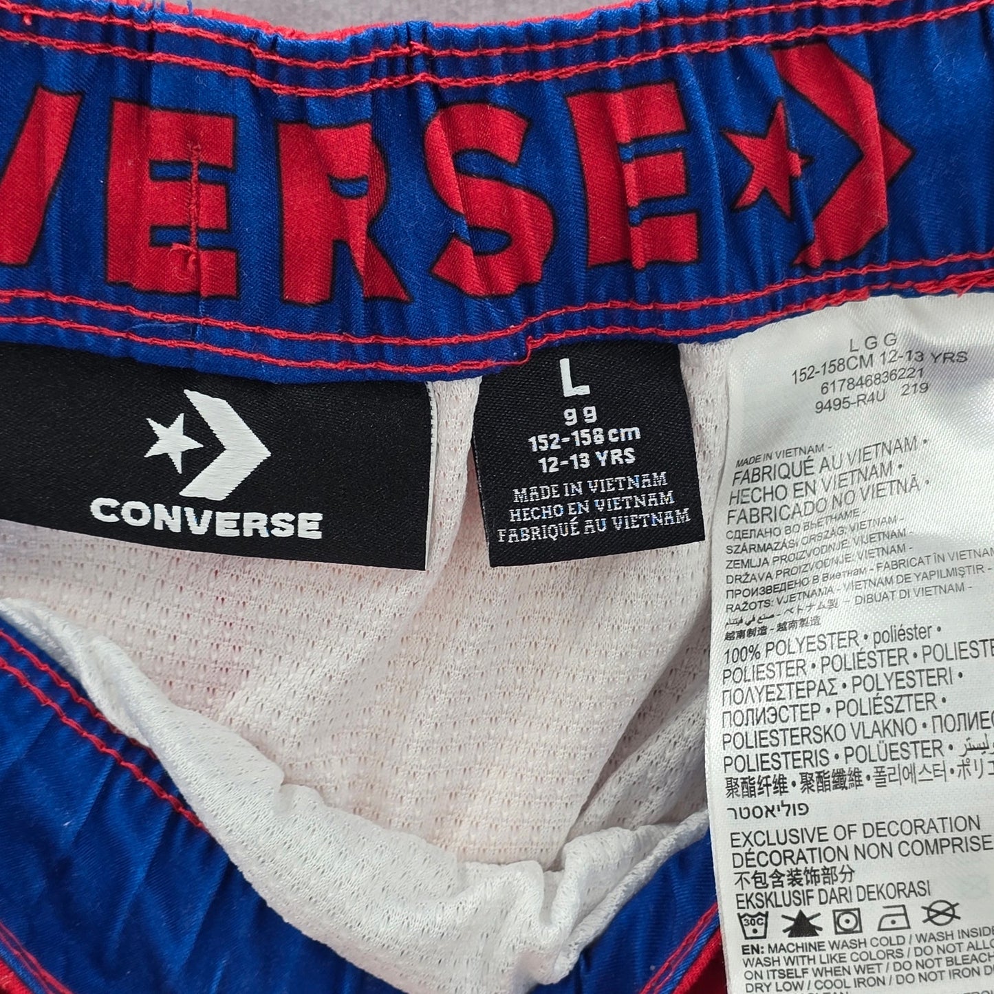 Converse Red Blue All Star Board Swim Shorts Boys Kids Youth Large