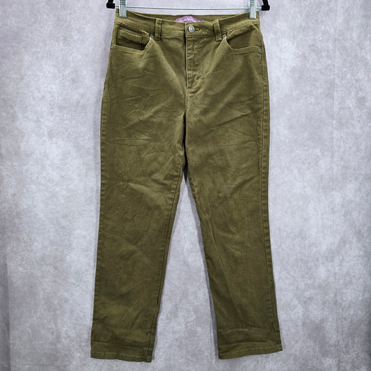 Gloria Vanderbilt Green Straight Taper Denim Short Jeans Cotton Bottom Pants 10S