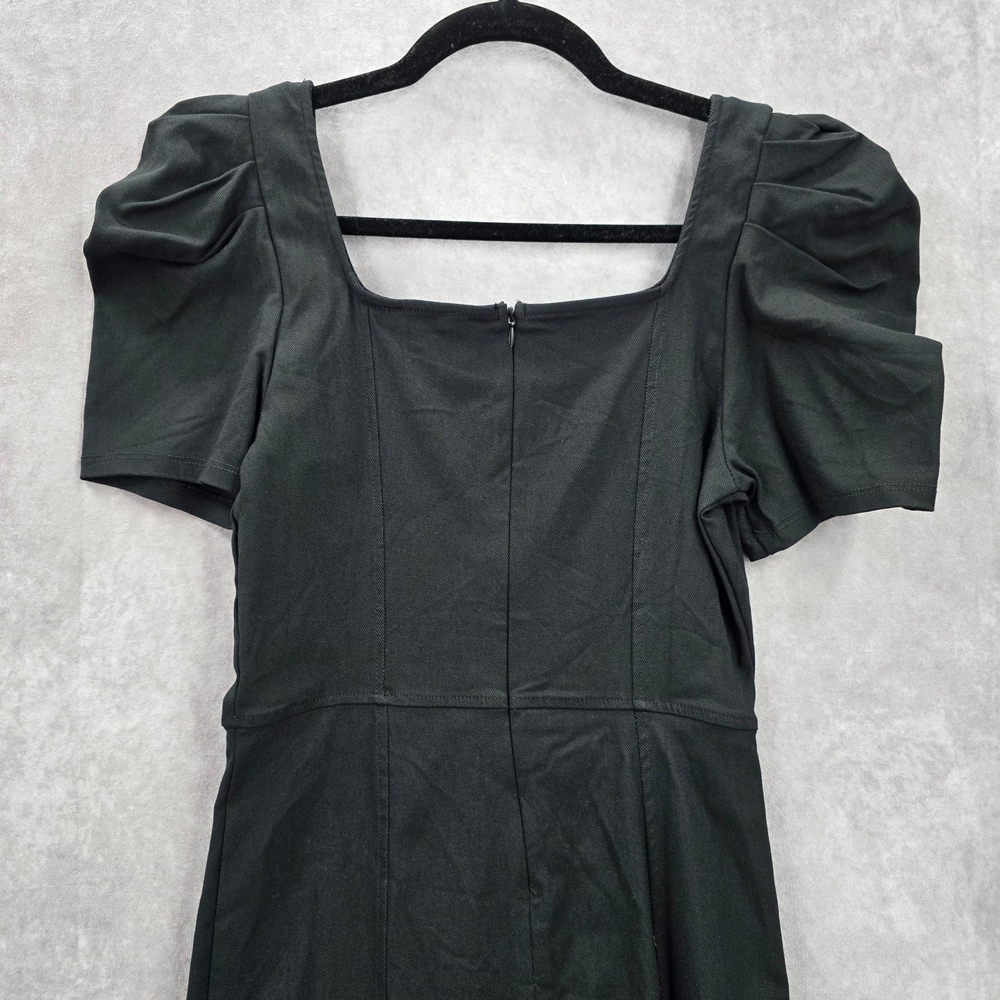 Fashion Nova Black Balloon Sleeve Bodycon Knee Length Short Sleeve Dress Large