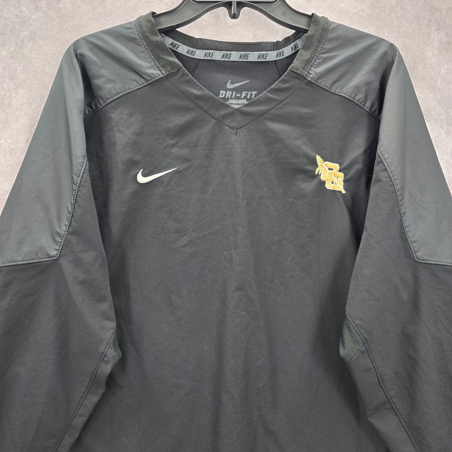 Nike Black Pullover Baseball Sweatshirt Sport Active Windbreaker Jacket M Medium
