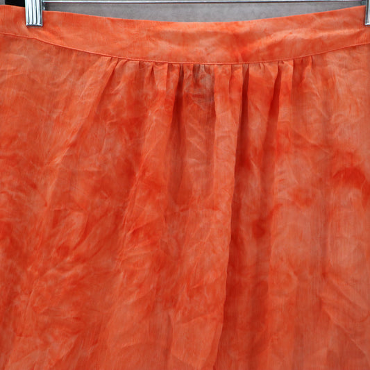 The Goddess Collection Orange Sheer Knee Length Pull On Flirty Bow Skirt Plus 1X