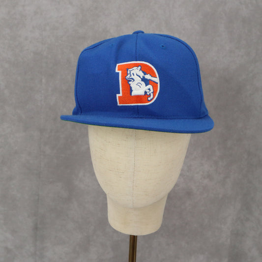 Nostalgia Co Mitchelle & Ness Blue Denver Broncos VTG Snapback Baseball Cap Hat