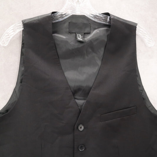 H&M Black 6 Button Welt Buckle Pocket Slim Waistcoat Formal Suit Vest 38R Small