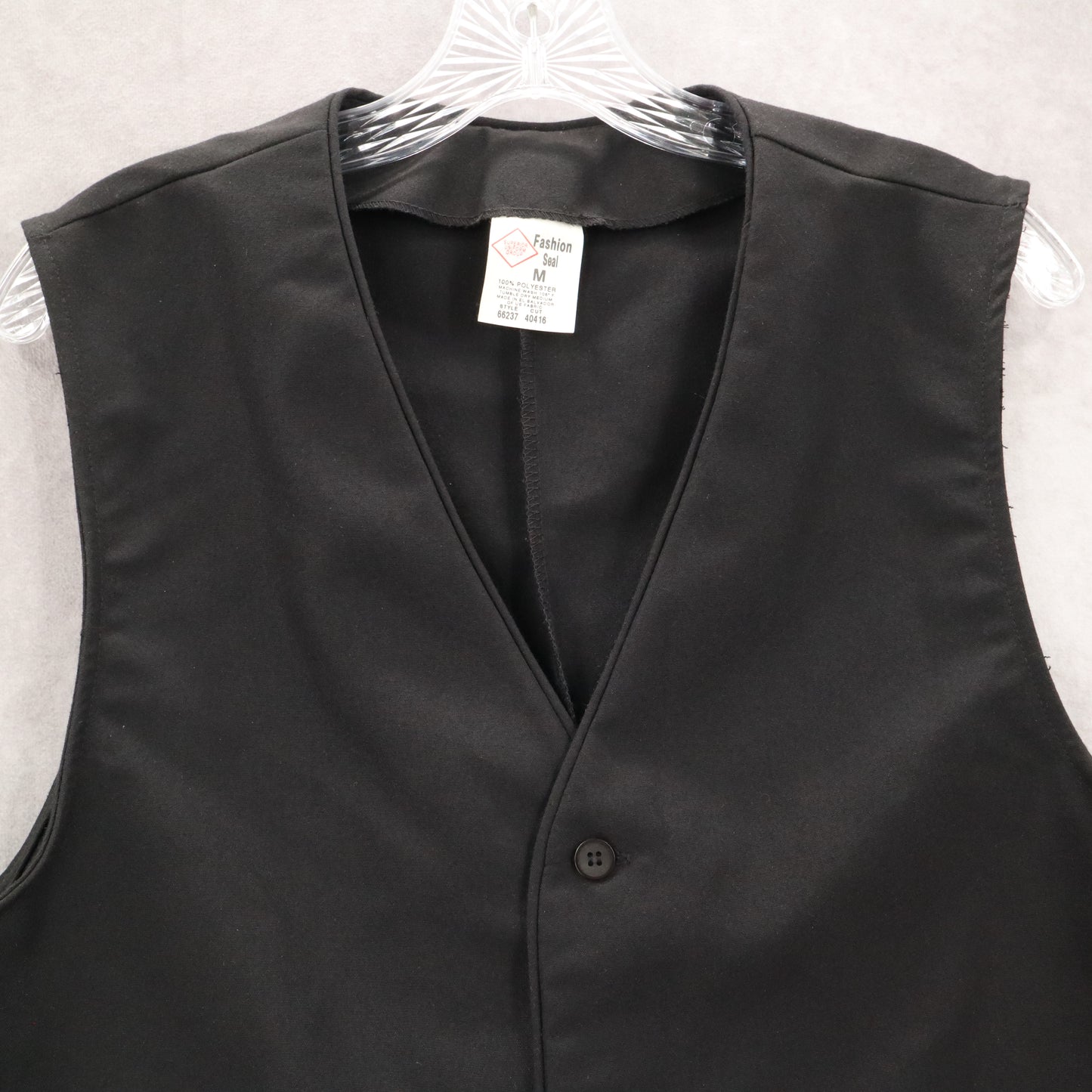 Fashion Seal Black 5 Button Pocket Waistcoat Formal Suit Vest 40R Medium
