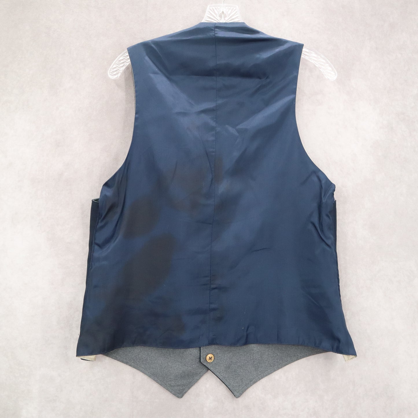 Navy Blue 5 Button Point Slim Welt Pocket Waistcoat Tuxedo Suit Vest 38R Small