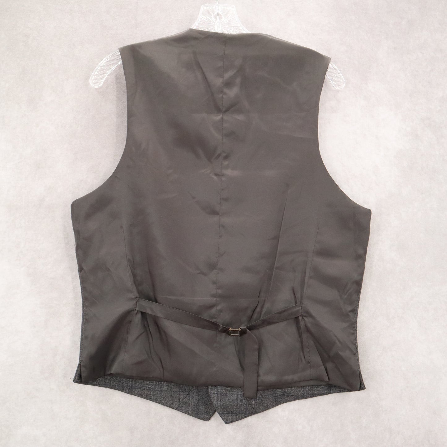 Gray Plaid 5 Button Straight Bottom Waistcoat Formal Tuxedo Suit Vest 39S Small