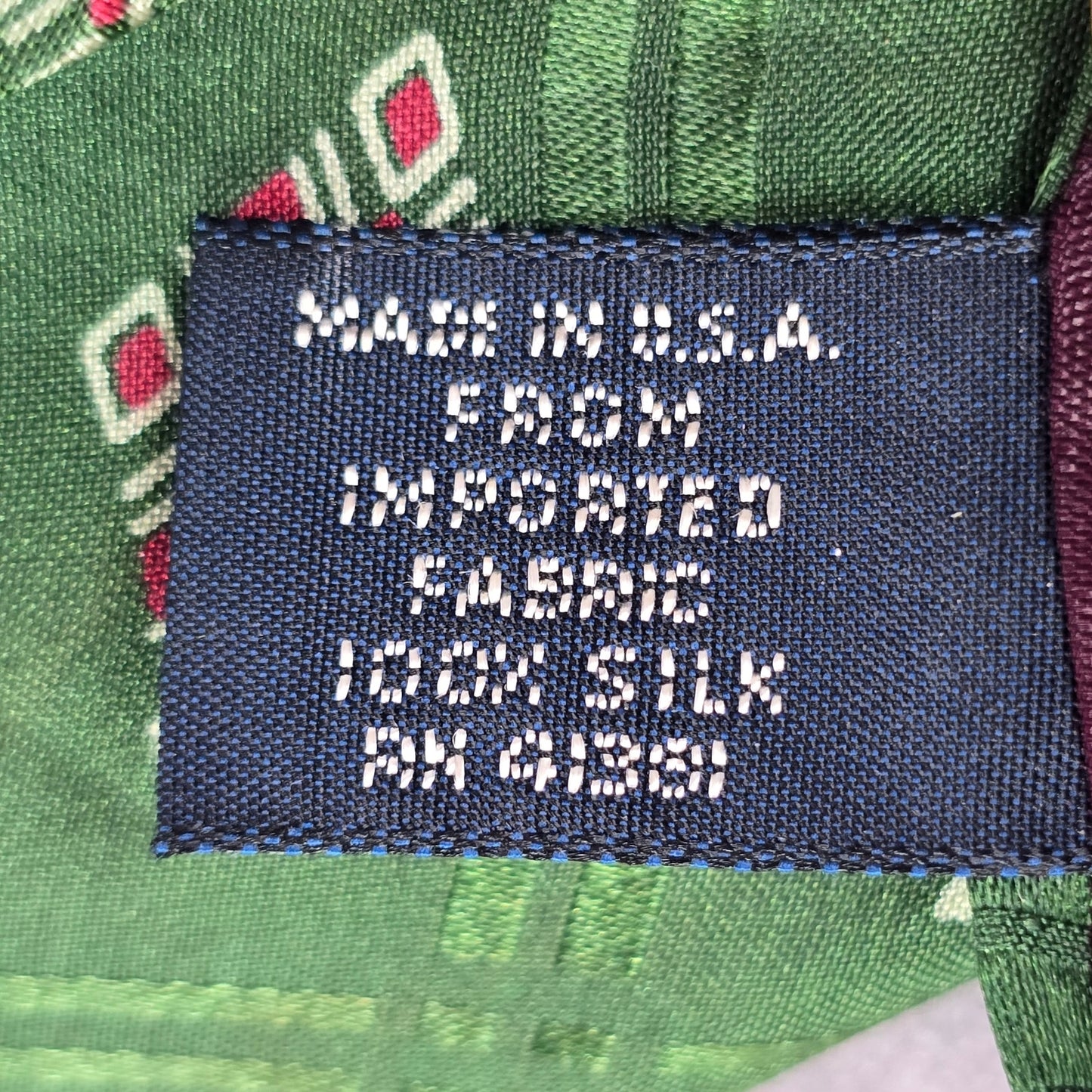 Polo by Ralph Lauren Green Red Geometric 100% Silk Men's Neck Tie
