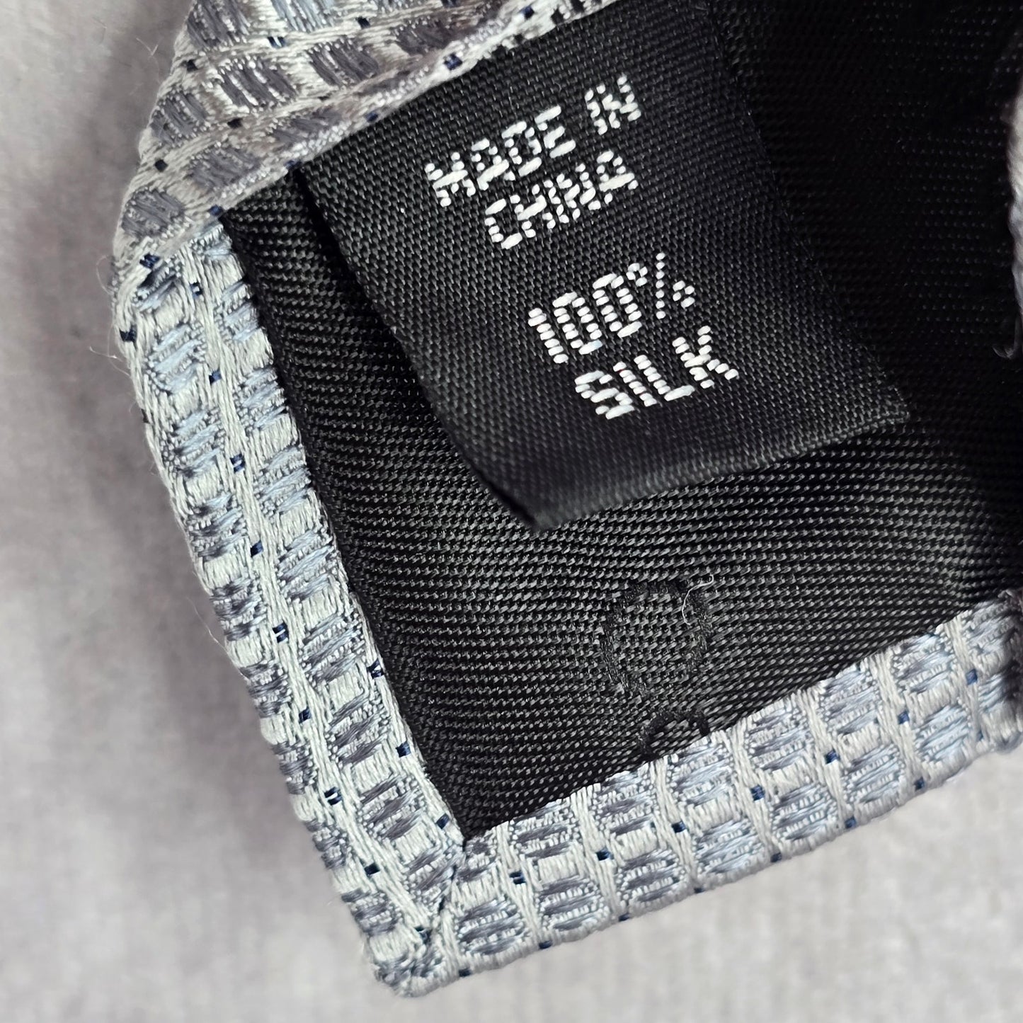Calvin Klein Gray Silver Geometric Silk Neck Tie Men's