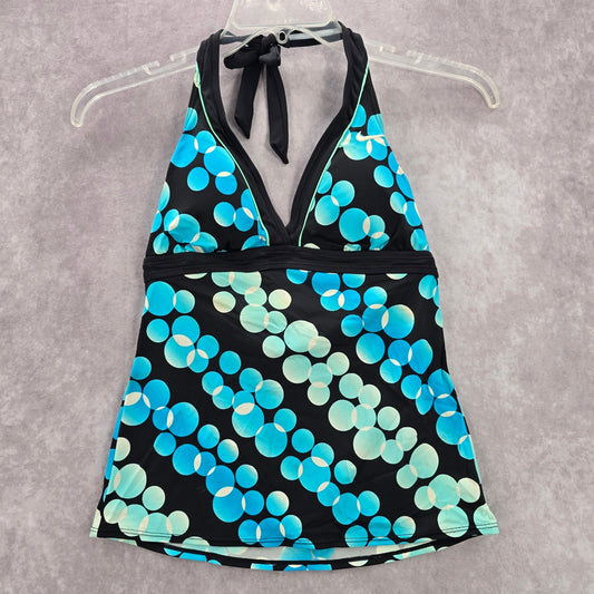 Nike Black Halter Tie Circle Padded Swimwear Tankini Tank Top Medium M