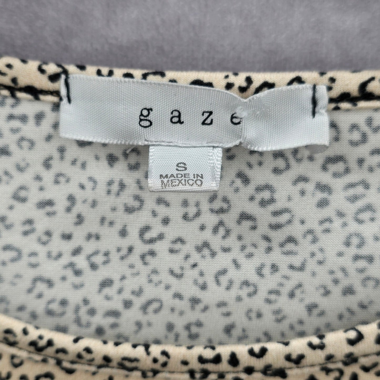 Gaze Cream Nude Black Animal Print Cropped Top Small