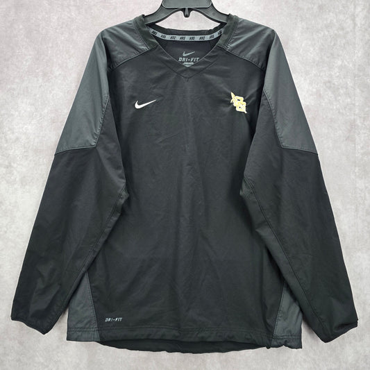 Nike Black Pullover Baseball Sweatshirt Sport Active Windbreaker Jacket M Medium