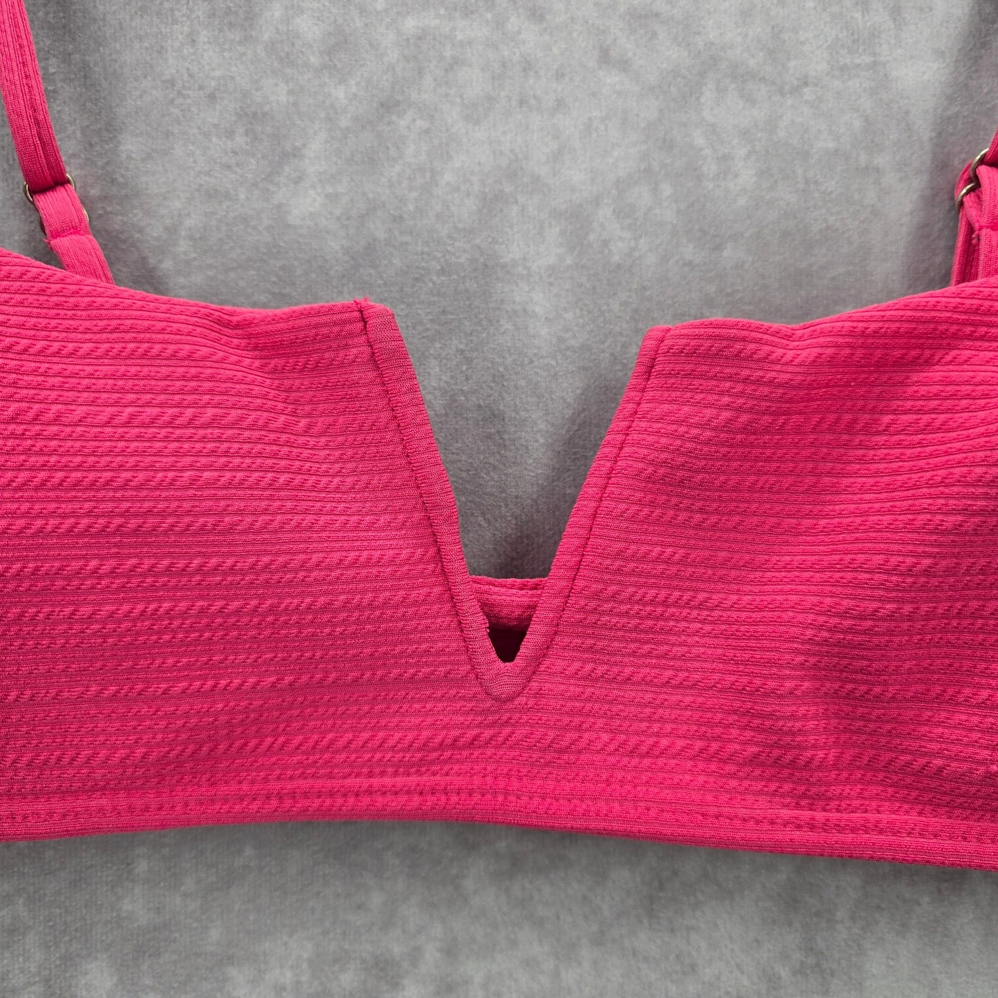 Pink Bikini Top Adjustable Strap Pull On Swimwear Swimsuit Small
