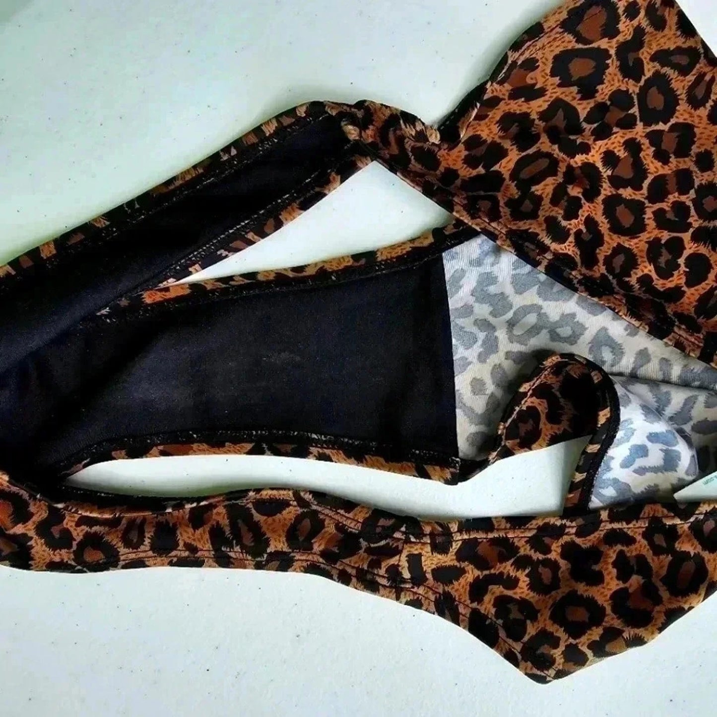 Asos Brown Animal Print Bikini Bottom Swimwear 4 Small